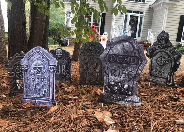 6PCS Halloween Tombstone Decorations Gravestone Decor for Graveyard