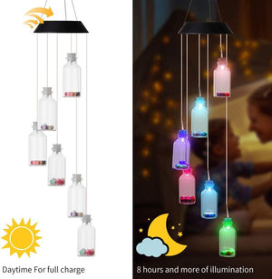 Solar Wind Chime Color Changing for Outdoor Patio Garden Home