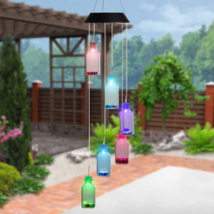 Solar Wind Chime Color Changing for Outdoor Patio Garden Home