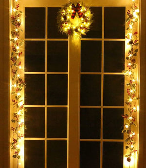 Pre Lit Christmas Garland with Lights Door Wreath Fireplace Christmas Decoration