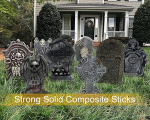 6PCS Halloween Tombstone Decorations Gravestone Decor for Graveyard
