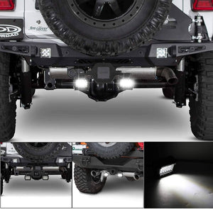 Dual LED Work Light Pods with Towing Hitch Mount Bracket for Truck Trailer SUV Pickup Off-Road