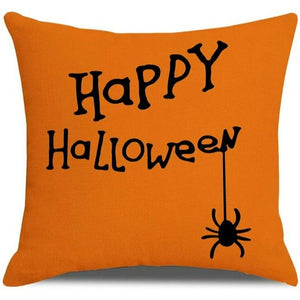 💯Set of 4 Halloween Decor Trick or Treat Throw Pillows Covers Black Orange 18x18"💯