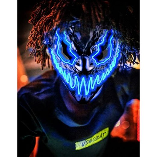 💯SALE❗️❗️ Halloween Neon LED Light Up Mask Cosplay Costume BRAND NEW!💯