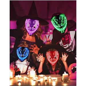 💯SALE❗️❗️ Halloween Neon LED Light Up Mask Cosplay Costume BRAND NEW!💯