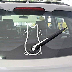 Cute Cat Car Windshield Wiper | Mural Art Decal for Car Window Laptop Decoration