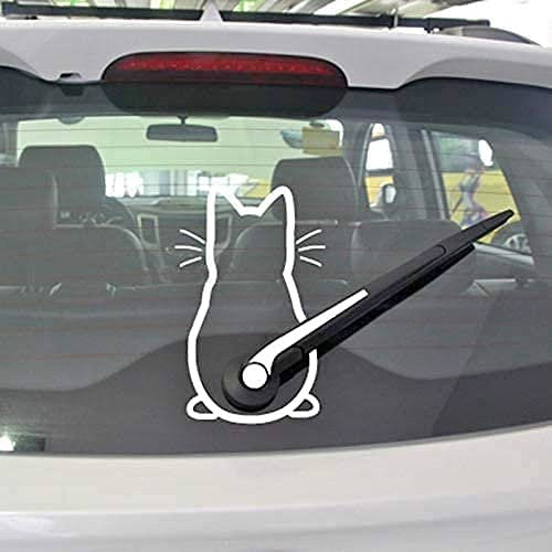 Cute Cat Car Windshield Wiper | Mural Art Decal for Car Window Laptop Decoration