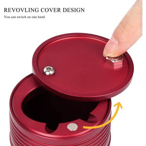 Car Ashtray Portable Ashtray with Lid Aluminum Alloy Oil Drum Shape