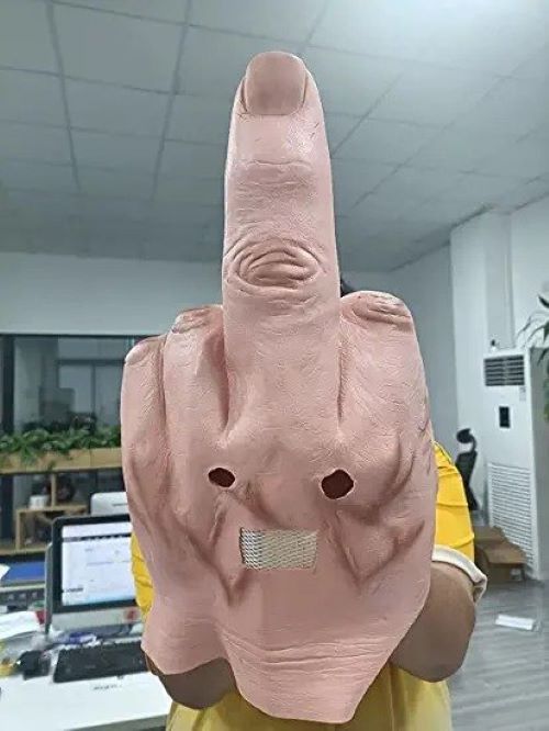Halloween Creepy Fingers Mask Novelty Middle Finger Party Cosplay Costume Latex Headgear