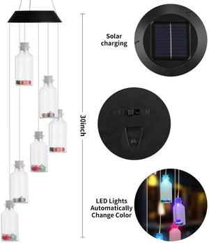 Solar Wind Chime Color Changing for Outdoor Patio Garden Home