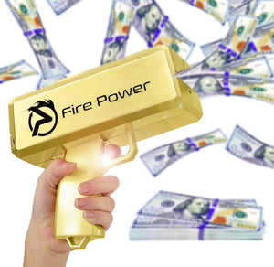 Gold Money Gun Shooter - Prop Guns for Movies That Look Real , Money Gun Make it Rain with Play Mone