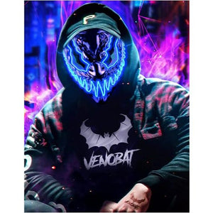 💯SALE❗️❗️ Halloween Neon LED Light Up Mask Cosplay Costume BRAND NEW!💯