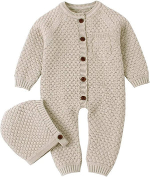 Cotton Baby Romper Newborn Baby Knitted Clothes Longsleeve Sweater Outfit