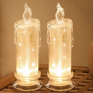 2 PCS LED flameless Candles (D:2.5" x H:7"),Flickering LED Pillar Candles, Battery Included