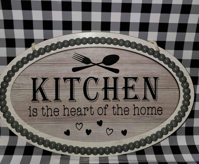 Kitchen Is The Heart Of The Home Hanging Plaque Cute Decor Farmhouse Country Cottage