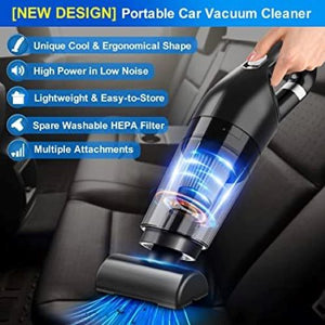 Handheld Car Vacuum Cleaner High Power with 4 Attachments, 16.4 Ft Cord 12V Vacuum for Car