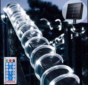 Brand new. Solar Rope String Lights Outdoor, 33FT 240 LED Solar Rope Lights[8 Mode/with Remote],Wate