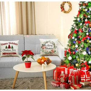 Set of 4 Throw Pillows Cushion Case Red Black Buffalo Plaids Christmas Decor Winter 18x18