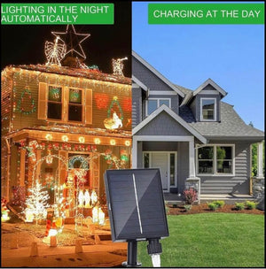 Brand new. Solar Rope String Lights Outdoor, 33FT 240 LED Solar Rope Lights[8 Mode/with Remote],Wate