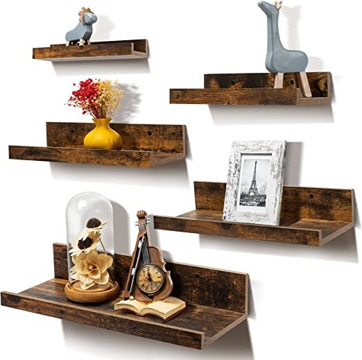 Set of 5 Floating Shelves for Wall Décor Storage