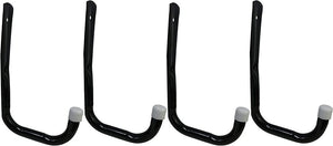 4 Pack, Wall hanger storage racks Heavy Duty Steel Garage Storage/XL Utility Hooks, Black