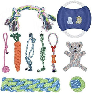� 10 Pack Dog Toys Durable Puppy Toys Prevent Boredom Anxiety