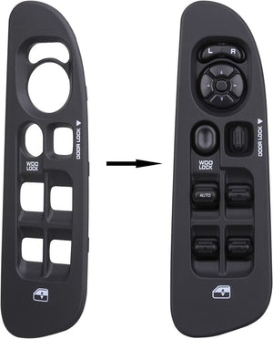 Driver Side Door Switch Panel Bezel Trim Compatible with 2002-2009 Dodge Ram (Black)