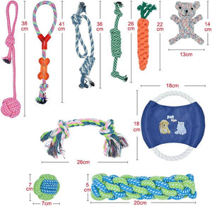 � 10 Pack Dog Toys Durable Puppy Toys Prevent Boredom Anxiety