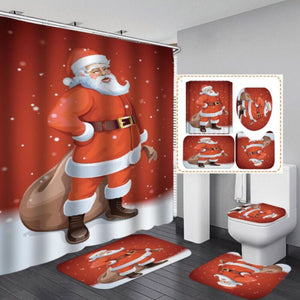 Merry Christmas Toilet Set Santa Xmas Home Decoration