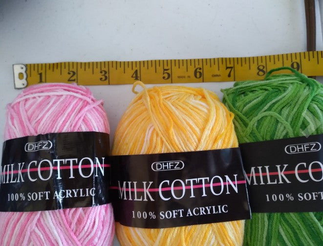 6 Rolls Large Yarn Skeins Assorted Colors Crochet Yarn