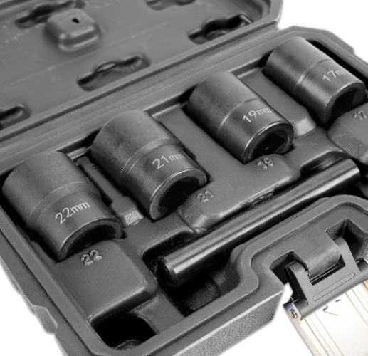 1/2" Twist Socket Set Lug Nut Remover Extractor Tool - 5 Piece Metric Extraction
