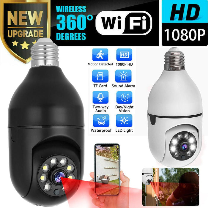 🔥HOT SALE🔥360° 1080P IP E27 Light Bulb Camera Wi-Fi IR Night Smart Home Wireless Security