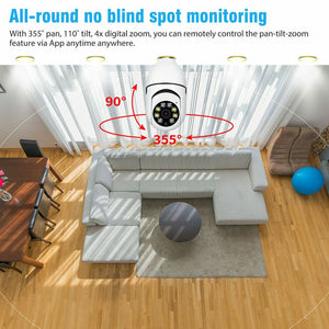 🔥HOT SALE🔥360° 1080P IP E27 Light Bulb Camera Wi-Fi IR Night Smart Home Wireless Security
