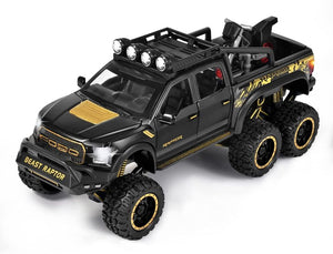 F-150 Pickup Truck 6x6 Off-Road Model Truck 1/24 Scale Toy Car