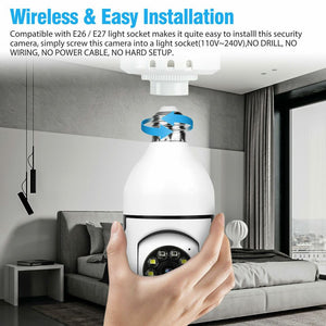 🔥HOT SALE🔥360° 1080P IP E27 Light Bulb Camera Wi-Fi IR Night Smart Home Wireless Security