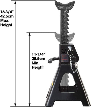 Steel Jack Stands: Double Locking, 3 Ton (6,000 lb)