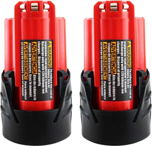 2 Pack 3.0Ah 12V Replacement Battery Compatible with Milwaukee m12 Battery XC Lithium