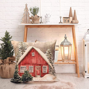 🔥SALE🎄Set of 4 Vintage Christmas Decorations Farmhouse Winter Holiday Throw Pillowcase