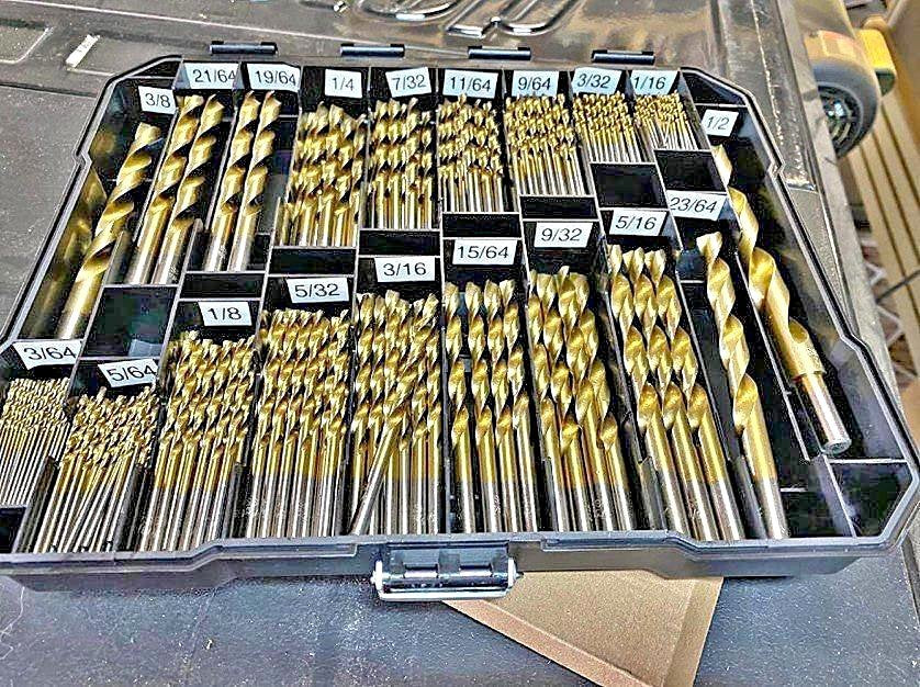 (99 Pcs) Titanium Twist Drill Bit Set High Speed Steel Aluminum Alloy with Storage Case