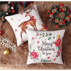 Set of 4 Christmas Pillow Covers Farmhouse Cushion Covers for Xmas Decor 18x18