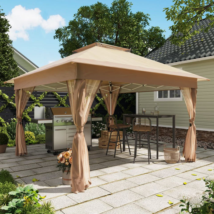 New! 11'x11' Pop Up Gazebo with Mosquito Netting, Outdoor Instant Canopy with Carry Bag