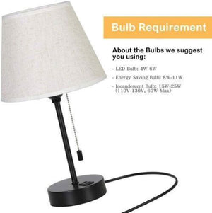 Set of 2 Bedside Desk Lamps Table Lights Nightstand Reading Lamp with USB Ports