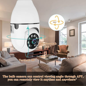 1080P Smart Security Camera WiFi Light Bulb 360 Degree Night Vision Motion Detection and Alarm