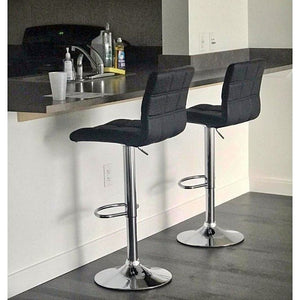 (Set of 2) Adjustable Modern Swivel Bar Stools Dining Chair Counter Height Black