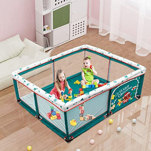 .5lbs Baby Game Fence Safety Activity Center with Anti slip Base /Green