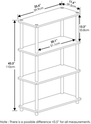 4-Tier Multipurpose Shelf Display Rack - French Oak Gray/Black