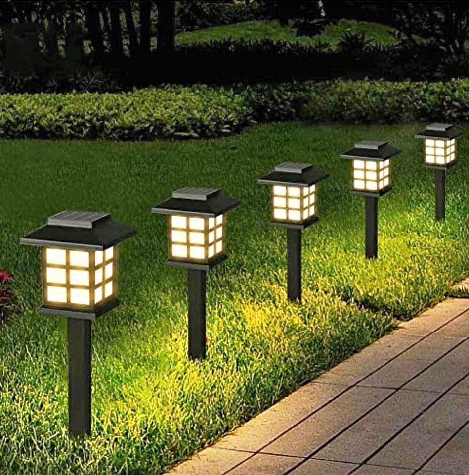 Solar Lights Outdoor Garden, 12Pack Auto ON/Off Warm Light Solar Pathway Lights Outdoor,Waterproof