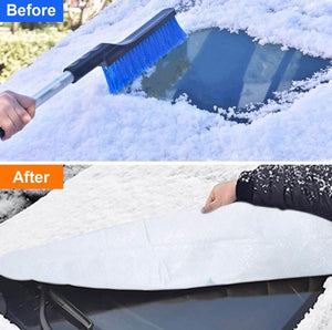 Car Windshield Snow Cover Ice Cover with 2 Layers Protection, Waterproof Sunshade Universal Fit Most