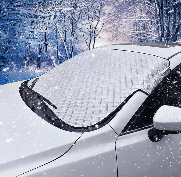 Car Windshield Snow Cover Ice Cover with 2 Layers Protection, Waterproof Sunshade Universal Fit Most