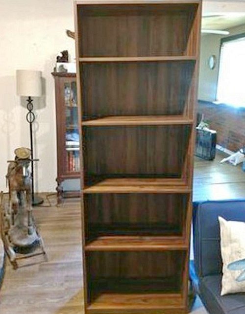 5-Shelves Bookcase with Adjustable Shelves, Canyon Walnut Finish